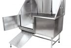 Flying Pig dog wash station is made of stainless steel materials.
