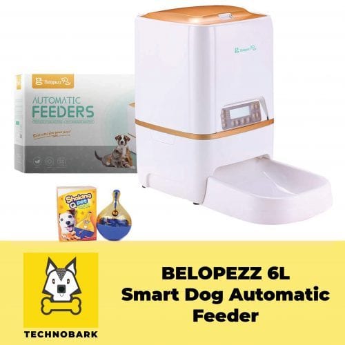 Belopezz 6 litres smart automatic feeder with package box and dog toy.