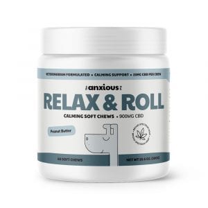 Relax & Roll soft chews for dog with 900mg of CBD.