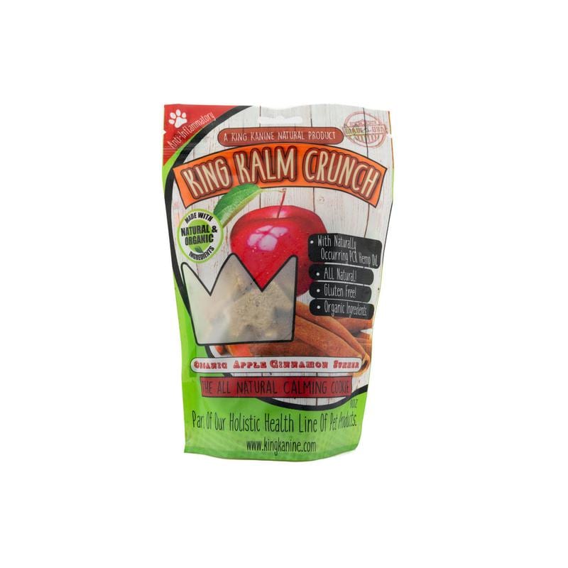 King Kalm CBD treats for dog with crunch apple and cinnamon flavour.