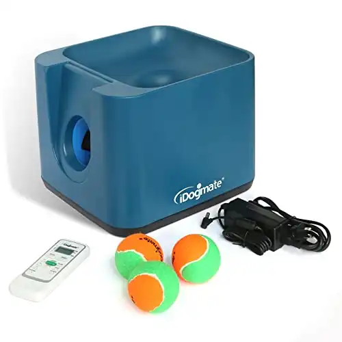 IDOGMATE Automatic Dog Ball Launcher - Rechargeable Tennis Ball Thrower for Big/Medium-Sized Dogs - Indoor/Outdoor Toy