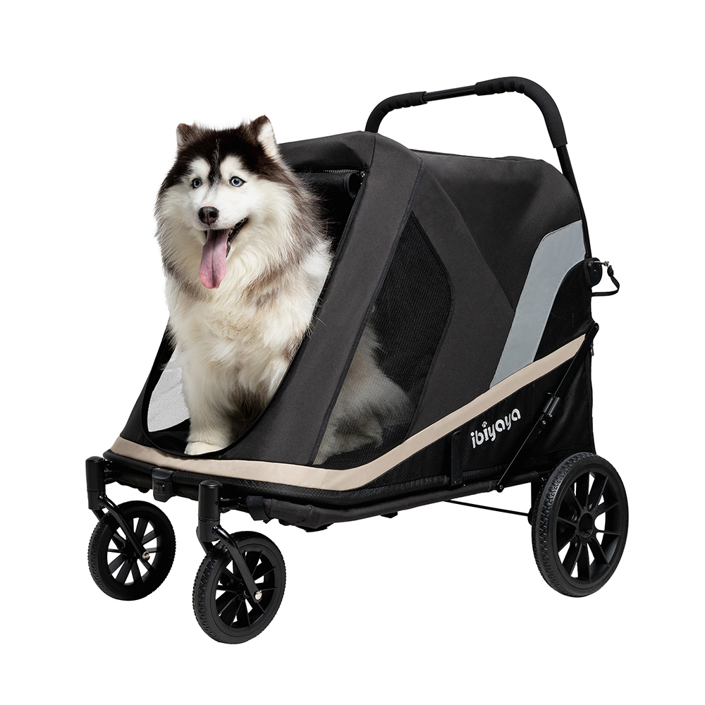Ibiyaya Grand Cruiser Large Dog Stroller: Foldable 4-Wheel Pram for Large Breeds