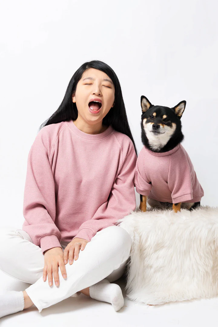 Uni &Nori Waffle Raglan Unisex Matching Sweatshirt