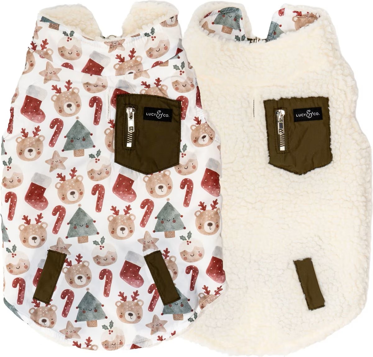 Lucy & Co. The Jingle Bells Reversible Teddy Dog Vest