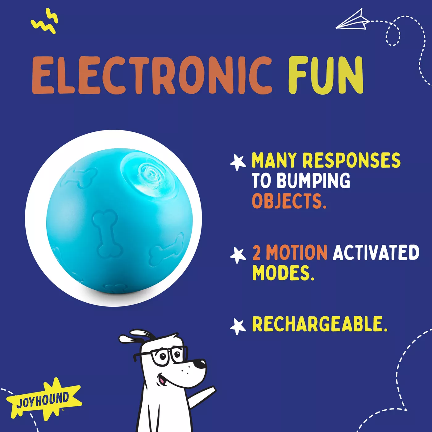 Joyhound Electronic Bouncing Ball Dog Toy