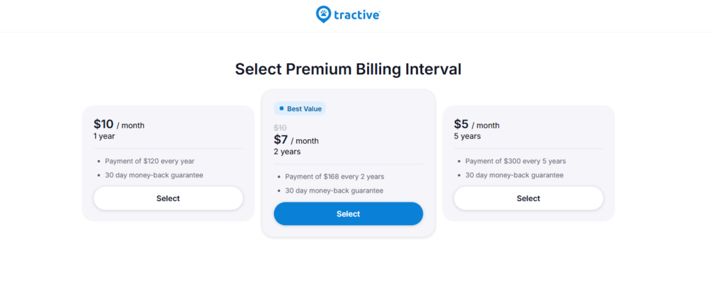 Tractive subscriptions